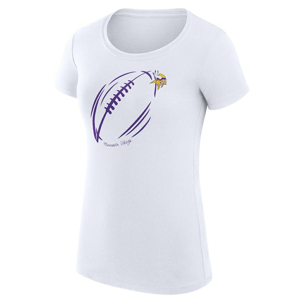 G-III 4Her by Carl Banks Women's Super-Slim Fit Lightweight Subtle Football T-Shirt - Minnesota Vikings T-shirts