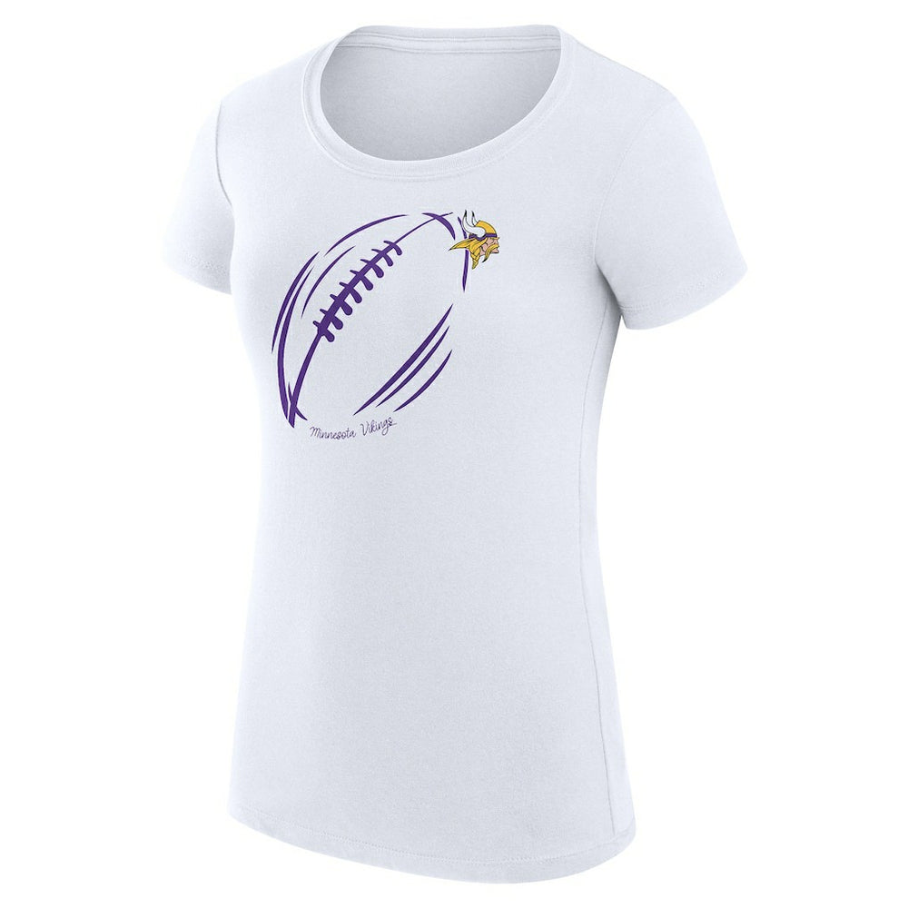 G-III 4Her by Carl Banks Women's Super-Slim Fit Lightweight Subtle Football T-Shirt - Minnesota Vikings T-shirts