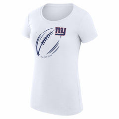 G-III 4Her by Carl Banks Women's Super-Slim Fit Lightweight Subtle Football T-Shirt - New York Giants T-shirts