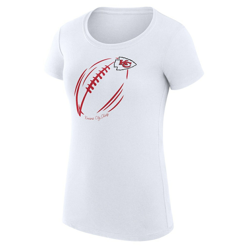 G-III 4Her by Carl Banks Women's Super-Slim Fit Lightweight Subtle Football T-Shirt - Kansas City Chiefs T-shirts