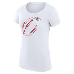 G-III 4Her by Carl Banks Women's Super-Slim Fit Lightweight Subtle Football T-Shirt - Kansas City Chiefs T-shirts