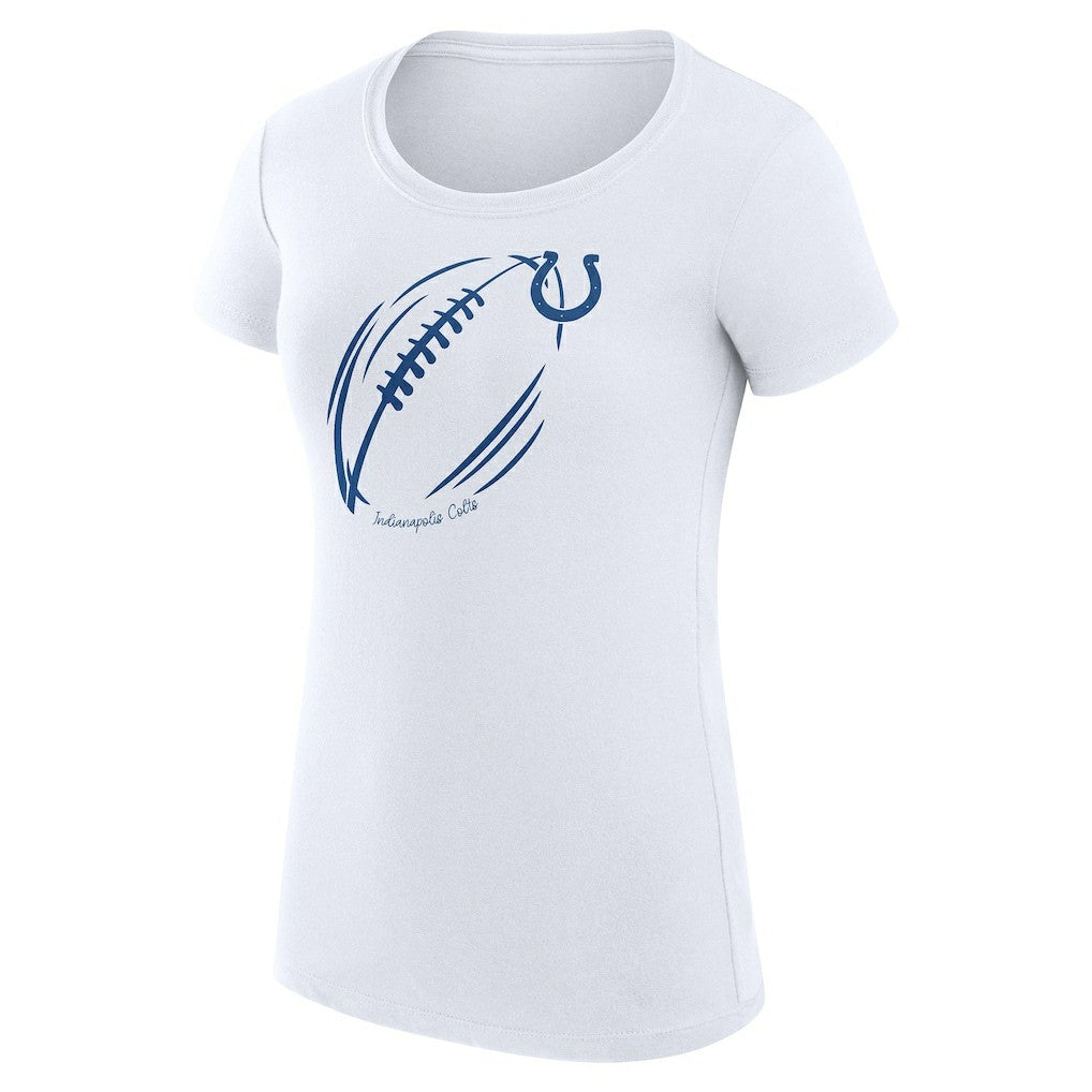 G-III 4Her by Carl Banks Women's Super-Slim Fit Lightweight Subtle Football T-Shirt - Indianapolis Colts T-shirts