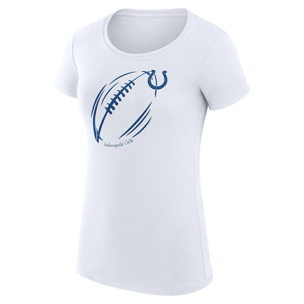 G-III 4Her by Carl Banks Women's Super-Slim Fit Lightweight Subtle Football T-Shirt - Indianapolis Colts T-shirts