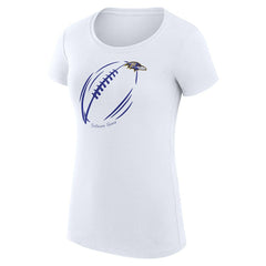 G-III 4Her by Carl Banks Women's Super-Slim Fit Lightweight Subtle Football T-Shirt - Baltimore Ravens T-shirts