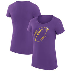 G-III 4Her by Carl Banks Women's Super-Slim Fit Lightweight Subtle Football T-Shirt - Minnesota Vikings T-shirts