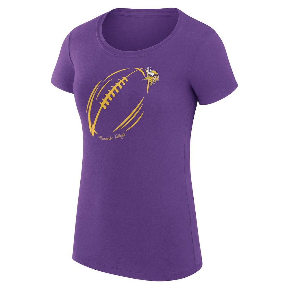 G-III 4Her by Carl Banks Women's Super-Slim Fit Lightweight Subtle Football T-Shirt - Minnesota Vikings T-shirts