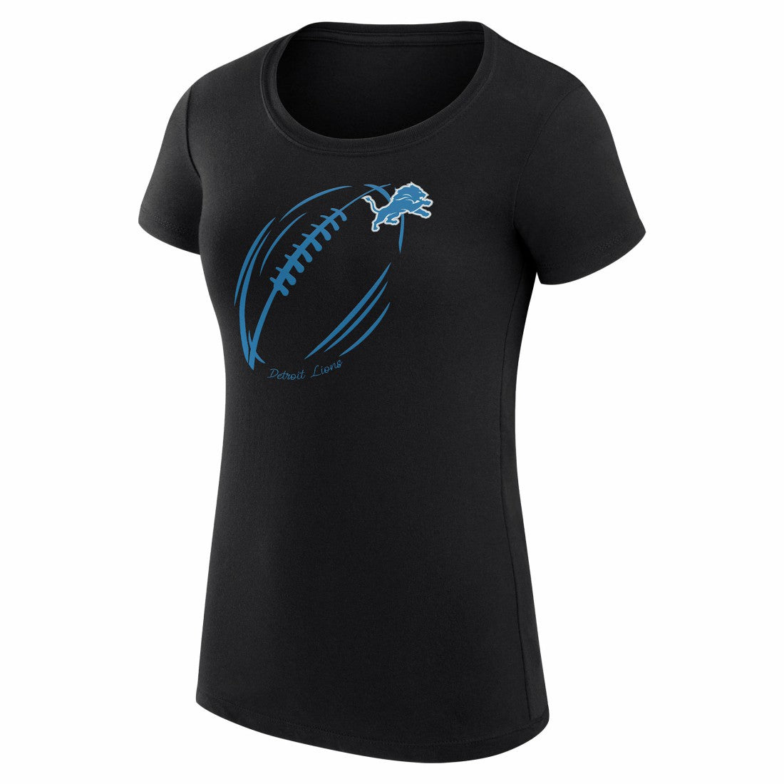 G-III 4Her by Carl Banks Women's Super-Slim Fit Lightweight Subtle Football T-Shirt - Detroit Lions T-shirts
