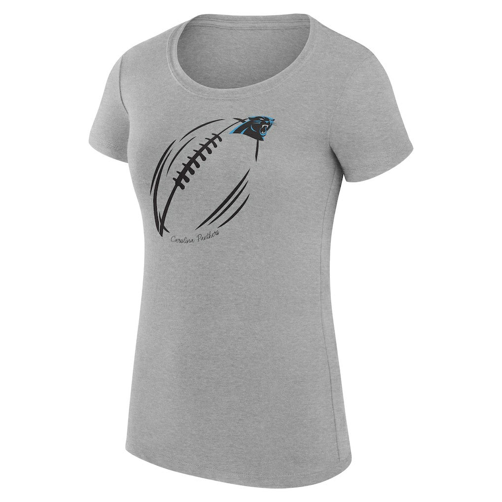G-III 4Her by Carl Banks Women's Super-Slim Fit Lightweight Subtle Football T-Shirt - Carolina Panthers T-shirts