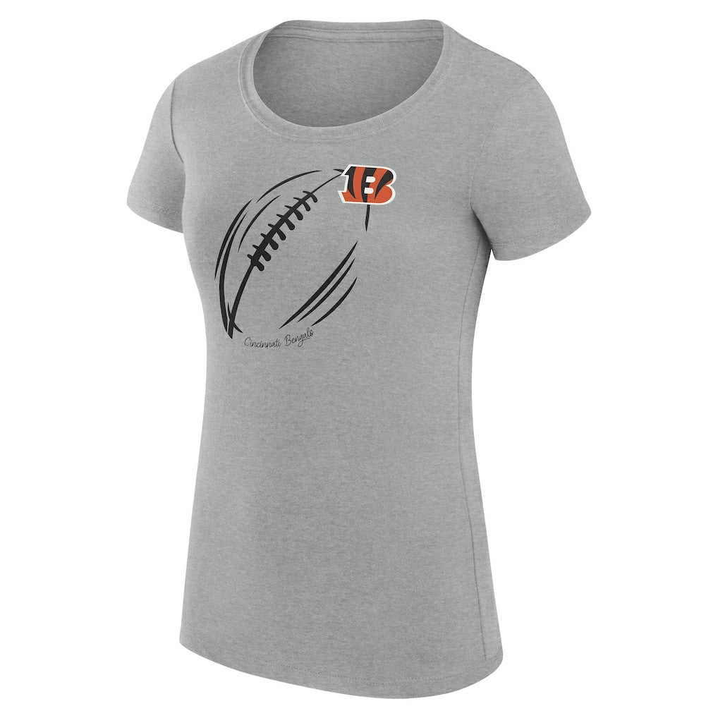 G-III 4Her by Carl Banks Women's Super-Slim Fit Lightweight Subtle Football T-Shirt - Cincinnati Bengals T-shirts