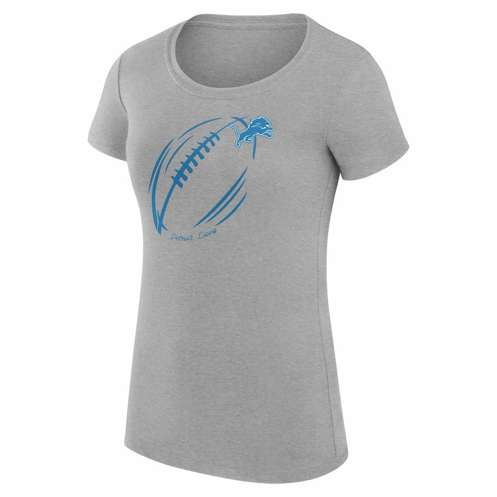 G-III 4Her by Carl Banks Women's Super-Slim Fit Lightweight Subtle Football T-Shirt - Detroit Lions T-shirts