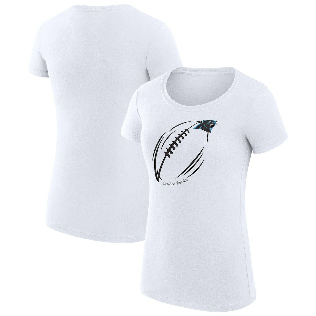 G-III 4Her by Carl Banks Women's Super-Slim Fit Lightweight Subtle Football T-Shirt - Carolina Panthers T-shirts