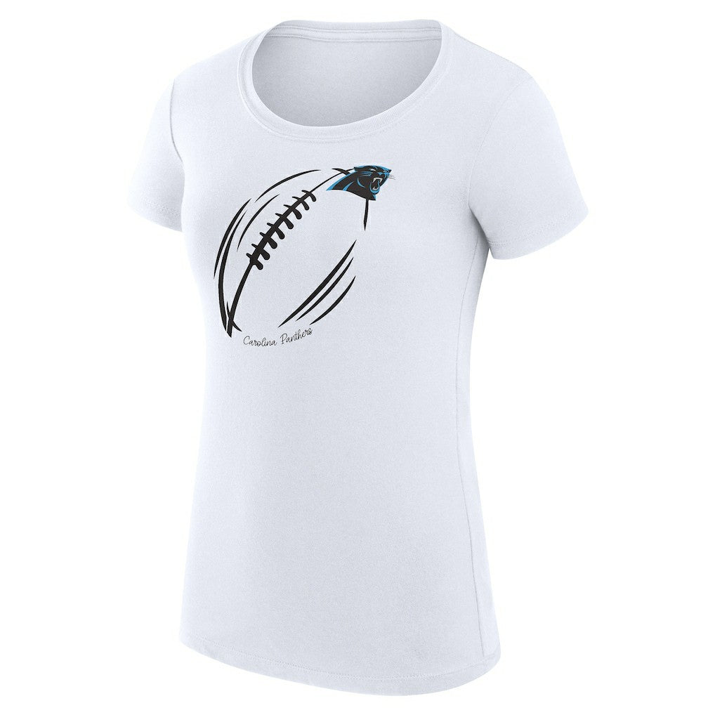 G-III 4Her by Carl Banks Women's Super-Slim Fit Lightweight Subtle Football T-Shirt - Carolina Panthers T-shirts