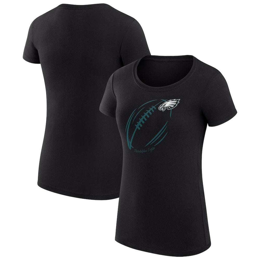 G-III 4Her by Carl Banks Women's Super-Slim Fit Lightweight Subtle Football T-Shirt - Philadelphia Eagles T-shirts
