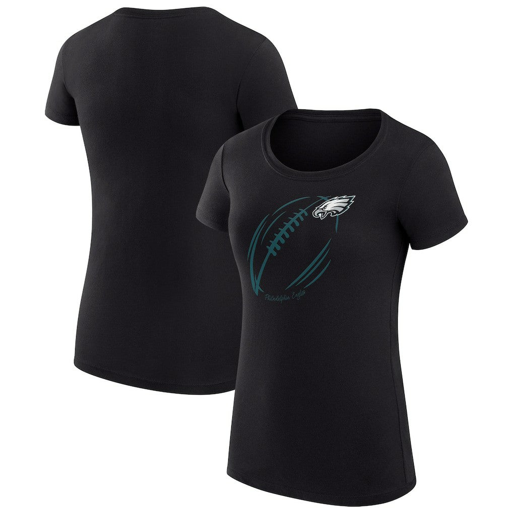 G-III 4Her by Carl Banks Women's Super-Slim Fit Lightweight Subtle Football T-Shirt - Philadelphia Eagles T-shirts