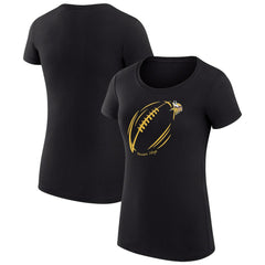 G-III 4Her by Carl Banks Women's Super-Slim Fit Lightweight Subtle Football T-Shirt - Minnesota Vikings T-shirts