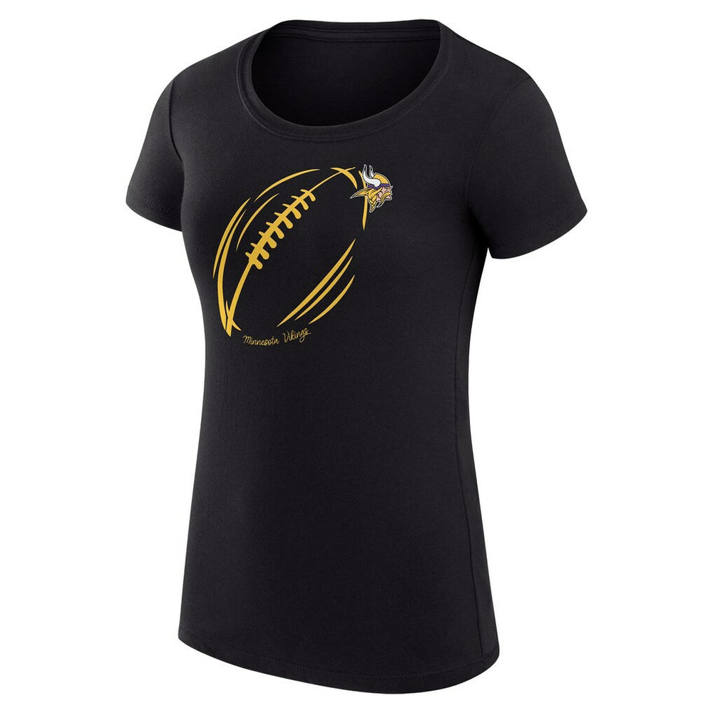 G-III 4Her by Carl Banks Women's Super-Slim Fit Lightweight Subtle Football T-Shirt - Minnesota Vikings T-shirts