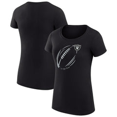 G-III 4Her by Carl Banks Women's Super-Slim Fit Lightweight Subtle Football T-Shirt - Las Vegas Raiders T-shirts