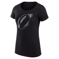G-III 4Her by Carl Banks Women's Super-Slim Fit Lightweight Subtle Football T-Shirt - Las Vegas Raiders T-shirts