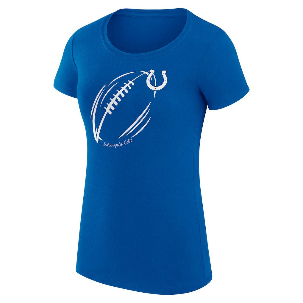 G-III 4Her by Carl Banks Women's Super-Slim Fit Lightweight Subtle Football T-Shirt - Indianapolis Colts T-shirts