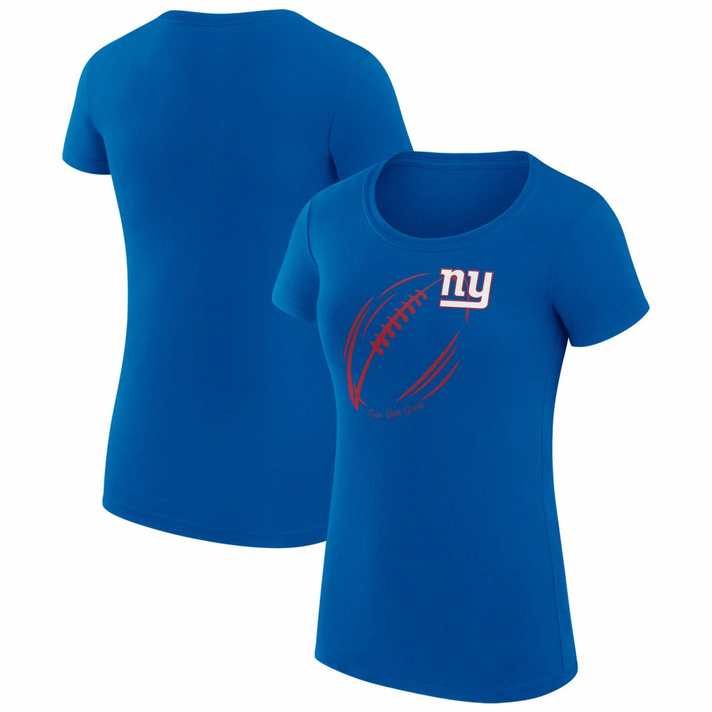 G-III 4Her by Carl Banks Women's Super-Slim Fit Lightweight Subtle Football T-Shirt - New York Giants T-shirts