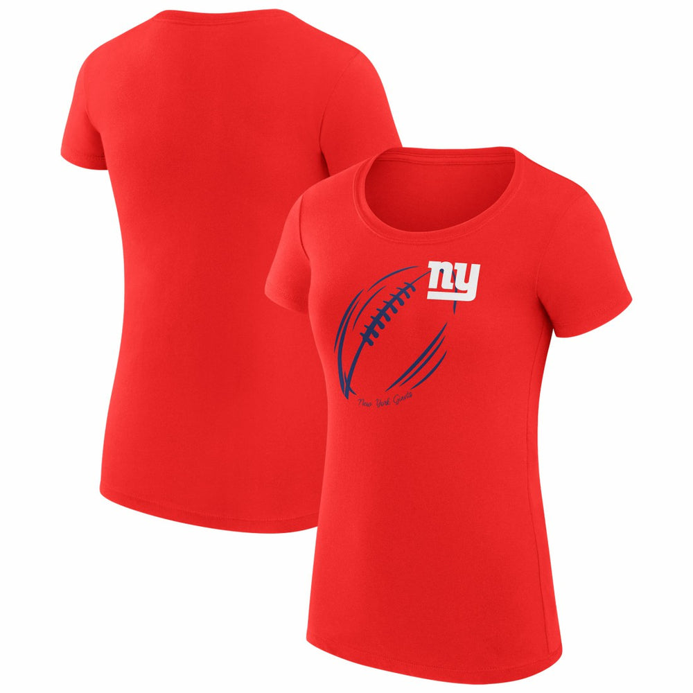 G-III 4Her by Carl Banks Women's Super-Slim Fit Lightweight Subtle Football T-Shirt - New York Giants T-shirts