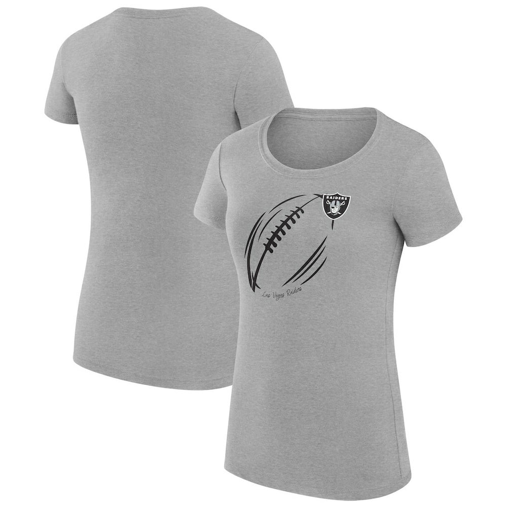 G-III 4Her by Carl Banks Women's Super-Slim Fit Lightweight Subtle Football T-Shirt - Las Vegas Raiders T-shirts