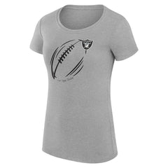 G-III 4Her by Carl Banks Women's Super-Slim Fit Lightweight Subtle Football T-Shirt - Las Vegas Raiders T-shirts