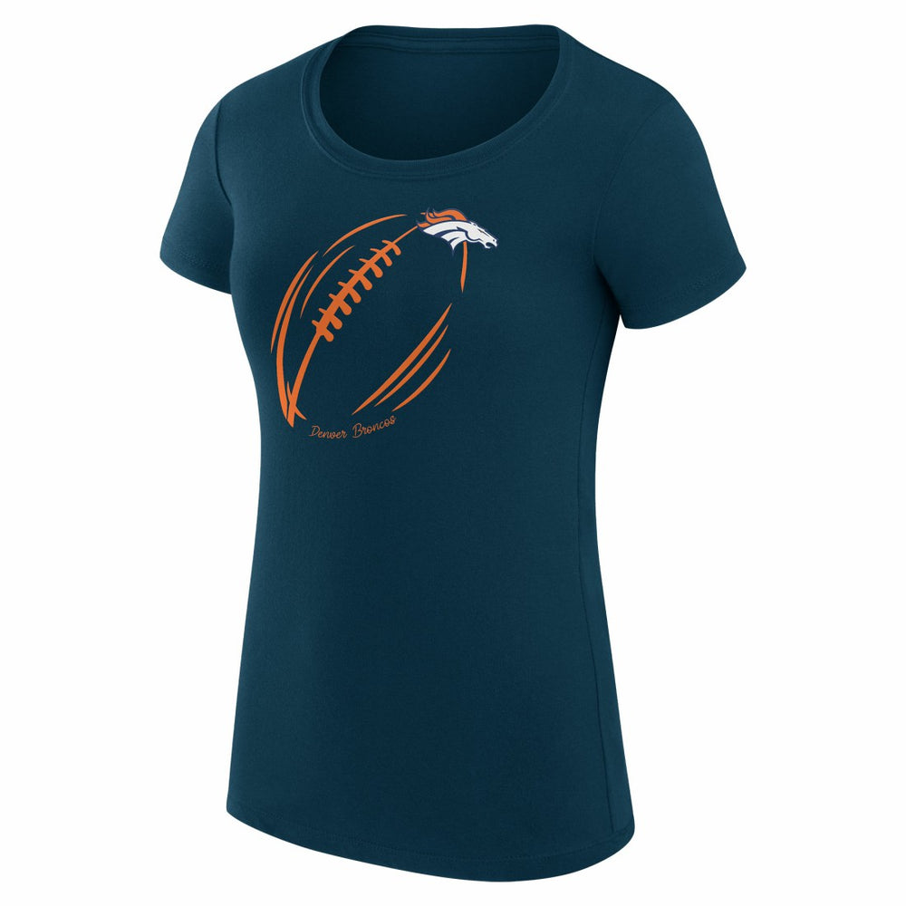 G-III 4Her by Carl Banks Women's Super-Slim Fit Lightweight Subtle Football T-Shirt - Denver Broncos T-shirts