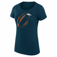 G-III 4Her by Carl Banks Women's Super-Slim Fit Lightweight Subtle Football T-Shirt - Denver Broncos T-shirts