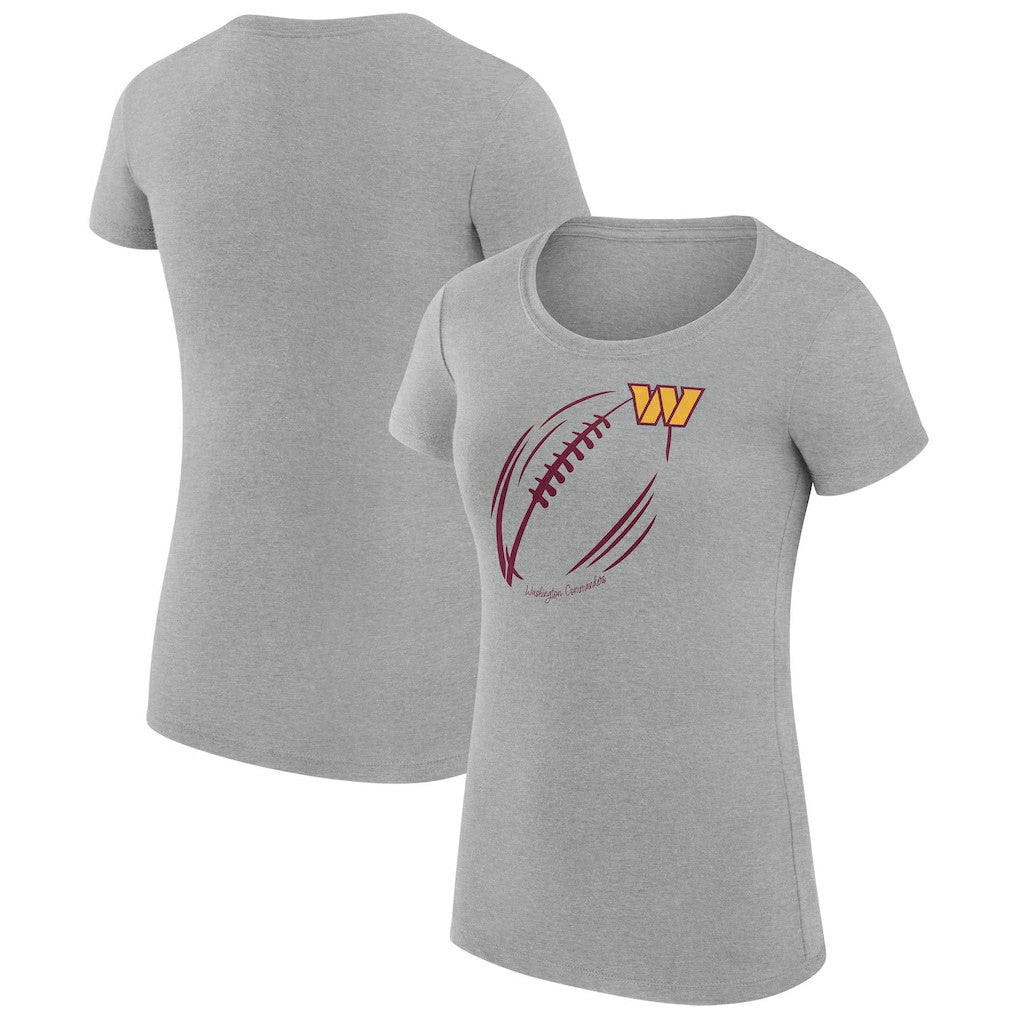 G-III 4Her by Carl Banks Women's Super-Slim Fit Lightweight Subtle Football T-Shirt - Washington Commanders T-shirts