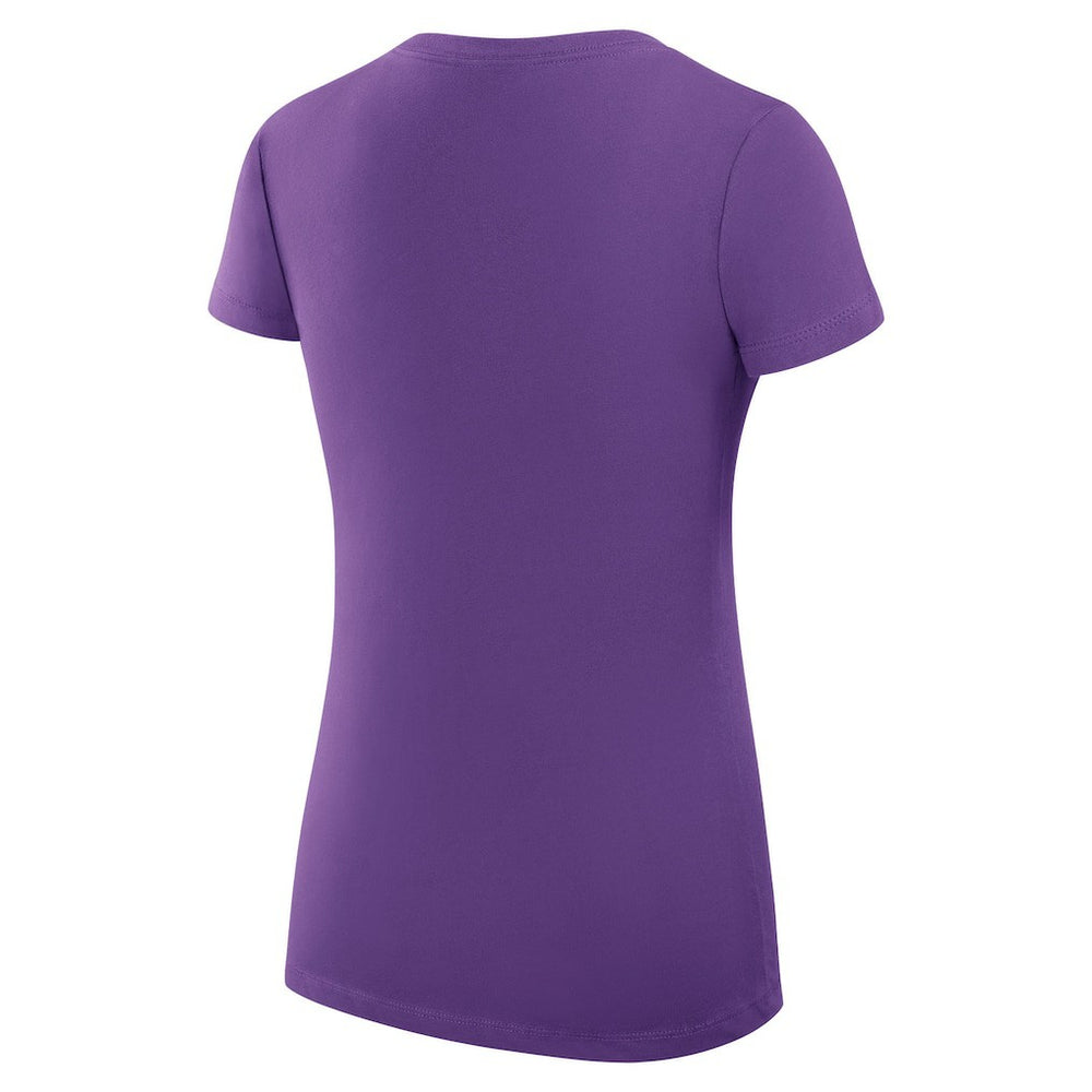 G-III 4Her by Carl Banks Women's Super-Slim Fit Lightweight Subtle Football V-Neck T-Shirt - Minnesota Vikings T-shirts