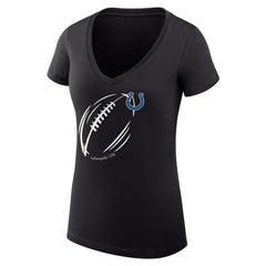 G-III 4Her by Carl Banks Women's Super-Slim Fit Lightweight Subtle Football V-Neck T-Shirt - Indianapolis Colts T-shirts