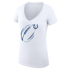 G-III 4Her by Carl Banks Women's Super-Slim Fit Lightweight Subtle Football V-Neck T-Shirt - Indianapolis Colts T-shirts