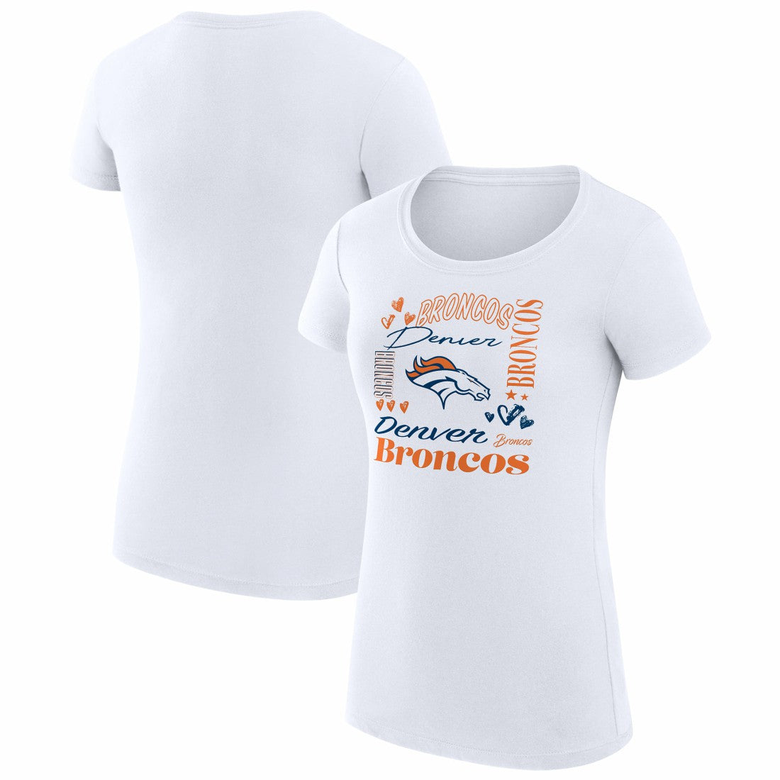 G-III 4Her by Carl Banks Women's Super-Slim Fit Lightweight Collage Team T-Shirt - Denver Broncos T-shirts
