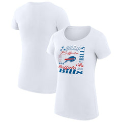 G-III 4Her by Carl Banks Women's Super-Slim Fit Lightweight Collage Team T-Shirt - Buffalo Bills T-shirts
