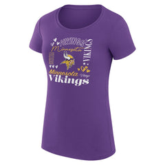 G-III 4Her by Carl Banks Women's Super-Slim Fit Lightweight Collage Team T-Shirt - Minnesota Vikings T-shirts