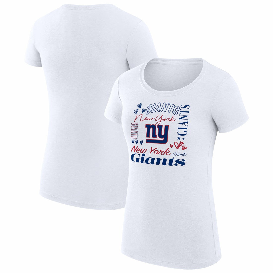 G-III 4Her by Carl Banks Women's Super-Slim Fit Lightweight Collage Team T-Shirt - New York Giants T-shirts