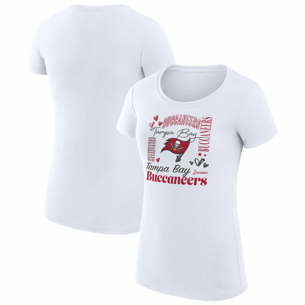 G-III 4Her by Carl Banks Women's Super-Slim Fit Lightweight Collage Team T-Shirt - Tampa Bay Buccaneers T-shirts