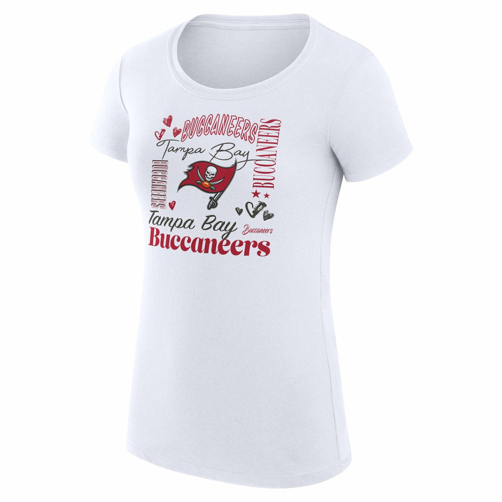 G-III 4Her by Carl Banks Women's Super-Slim Fit Lightweight Collage Team T-Shirt - Tampa Bay Buccaneers T-shirts