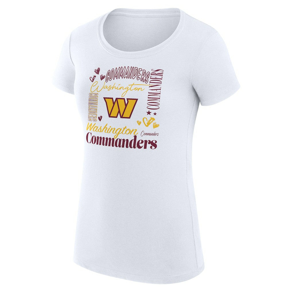 G-III 4Her by Carl Banks Women's Super-Slim Fit Lightweight Collage Team T-Shirt - Washington Commanders T-shirts