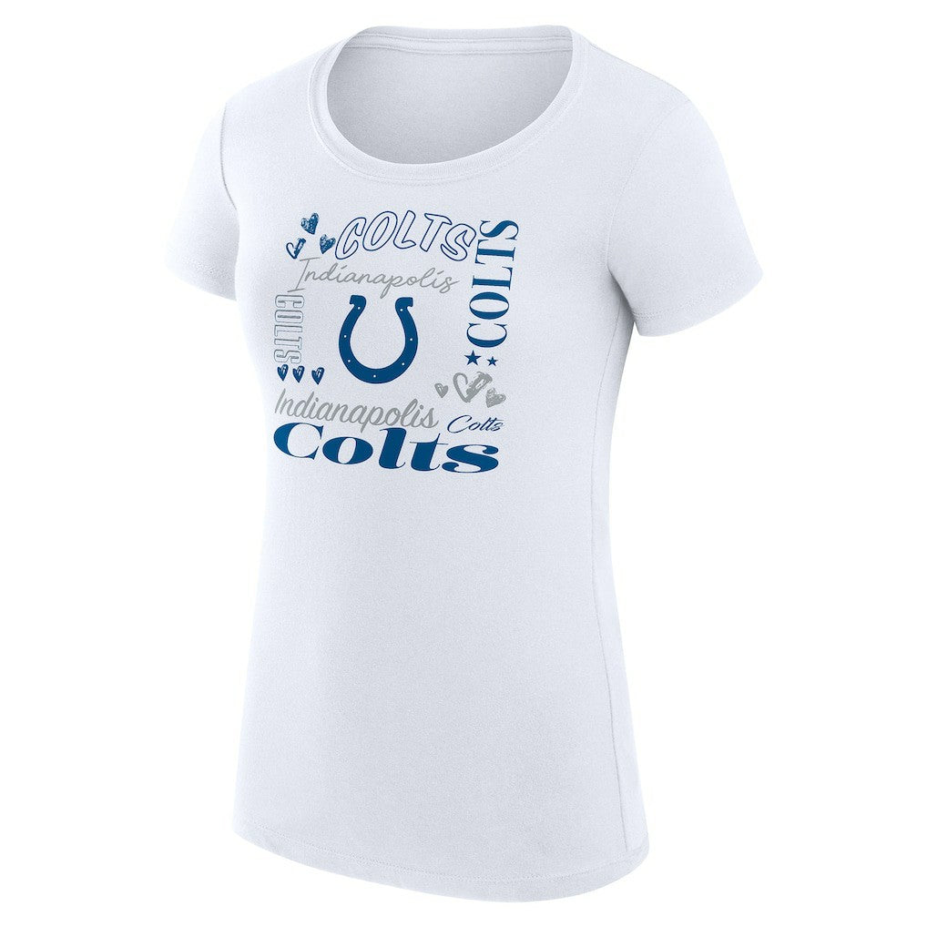 G-III 4Her by Carl Banks Women's Super-Slim Fit Lightweight Collage Team T-Shirt - Indianapolis Colts T-shirts