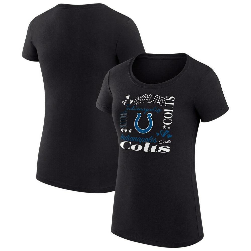 G-III 4Her by Carl Banks Women's Super-Slim Fit Lightweight Collage Team T-Shirt - Indianapolis Colts T-shirts
