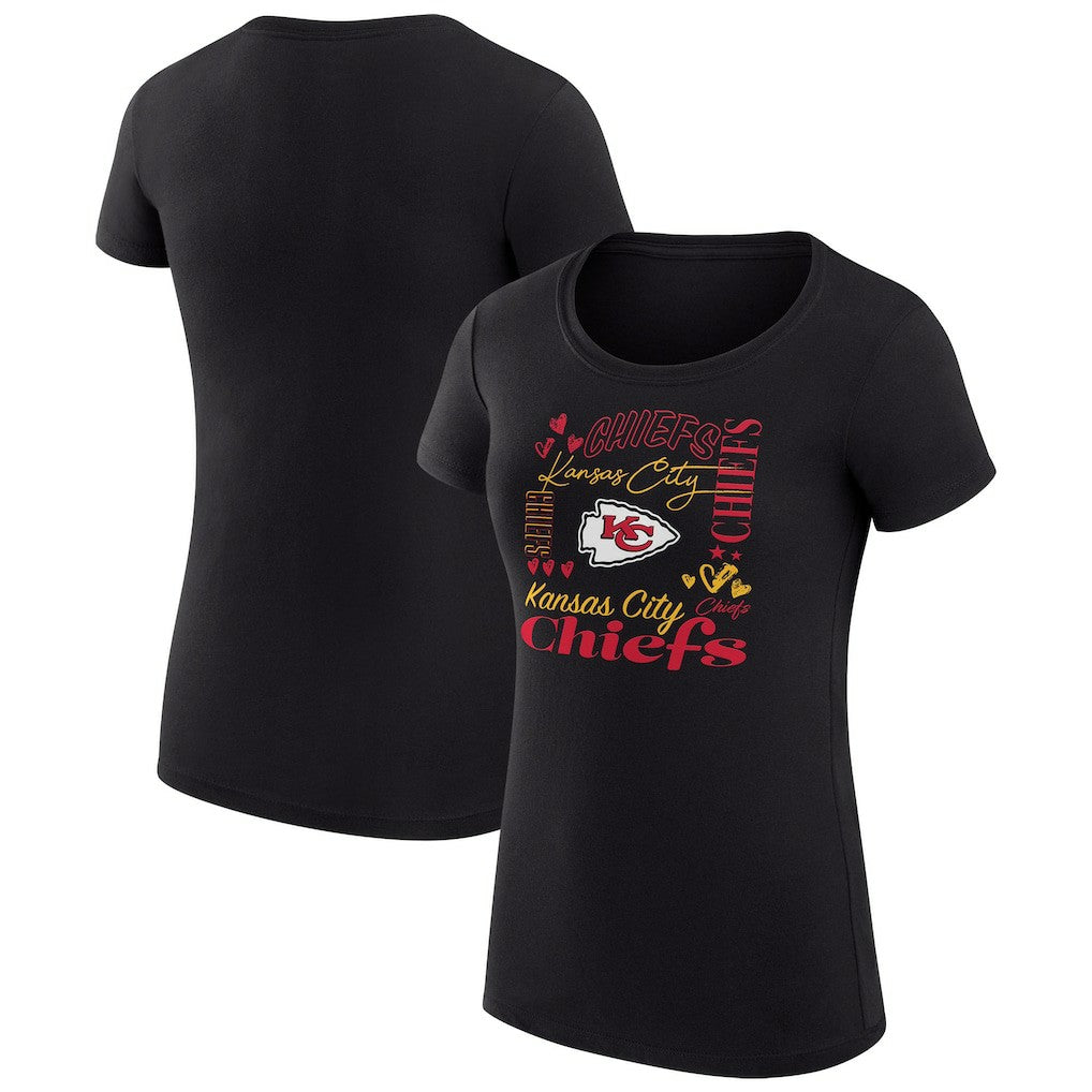 G-III 4Her by Carl Banks Women's Super-Slim Fit Lightweight Collage Team T-Shirt - Kansas City Chiefs T-shirts