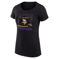 G-III 4Her by Carl Banks Women's Super-Slim Fit Lightweight Collage Team T-Shirt - Minnesota Vikings T-shirts