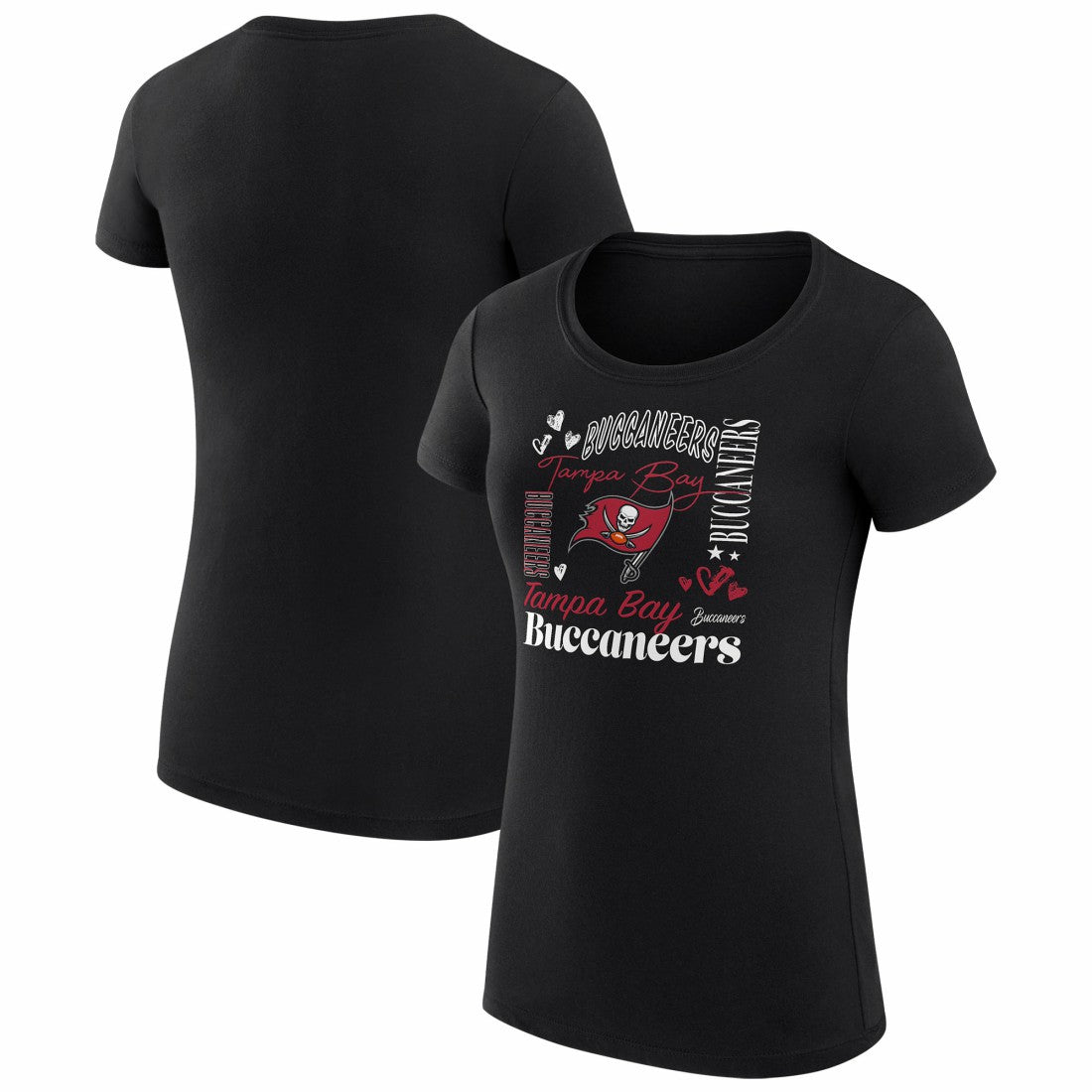 G-III 4Her by Carl Banks Women's Super-Slim Fit Lightweight Collage Team T-Shirt - Tampa Bay Buccaneers T-shirts