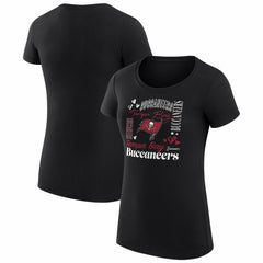G-III 4Her by Carl Banks Women's Super-Slim Fit Lightweight Collage Team T-Shirt - Tampa Bay Buccaneers T-shirts