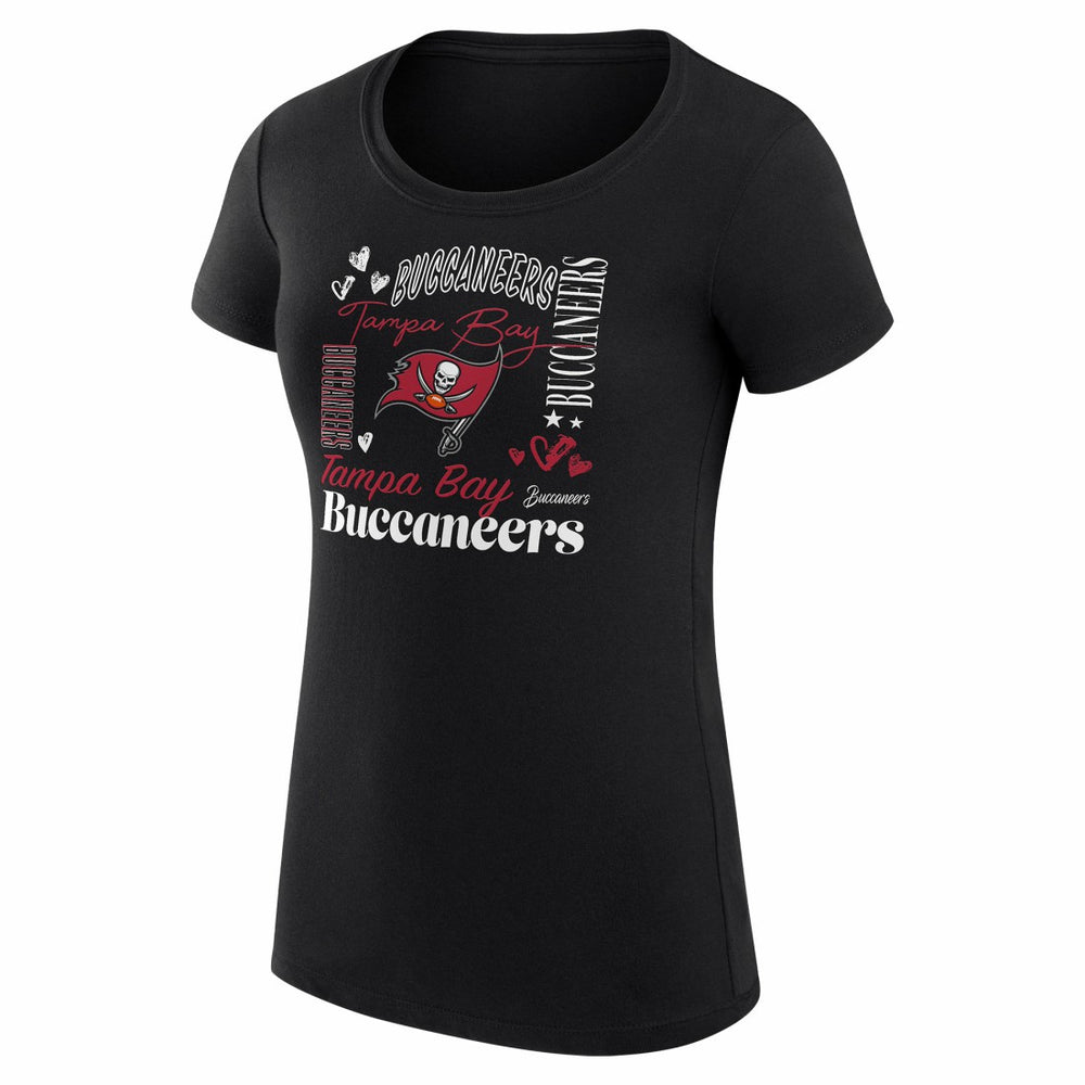 G-III 4Her by Carl Banks Women's Super-Slim Fit Lightweight Collage Team T-Shirt - Tampa Bay Buccaneers T-shirts