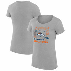 G-III 4Her by Carl Banks Women's Super-Slim Fit Lightweight Collage Team T-Shirt - Denver Broncos T-shirts