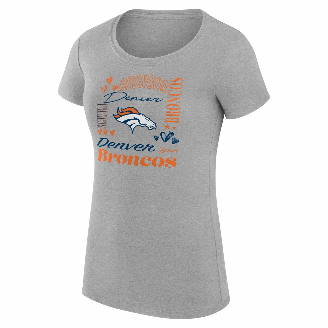 G-III 4Her by Carl Banks Women's Super-Slim Fit Lightweight Collage Team T-Shirt - Denver Broncos T-shirts