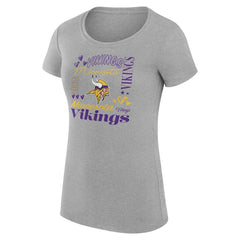 G-III 4Her by Carl Banks Women's Super-Slim Fit Lightweight Collage Team T-Shirt - Minnesota Vikings T-shirts